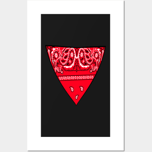 Western Bandanna Cowboy Country Red fabric 201 Posters and Art